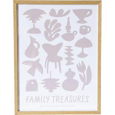 Bella Rose Plagát Family Treasures Beige / Cream 30 x 40 cm