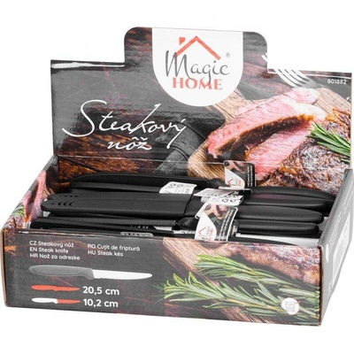 MagicHome Nůž MagicHome kuchyňský na steak s krytem vroubkovaný 20.5 cm Sellbox 30 ks