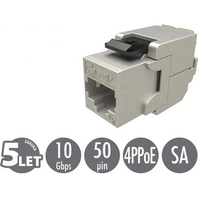 SOLARIX Samořezný keystone Solarix CAT6A STP RJ45 SXKJ-10G-STP-BK-SA Component Level a 4PPoE certifikace 25286902