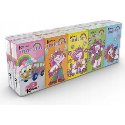 Kartika Hygienické vreckovky Unicorn Jednorožec 3-vrstvové 10 x 9 ks