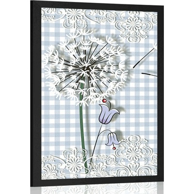 Plakát kreslená pampeliška - 20x30 silver