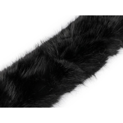 Odevná kožušina s pútkami na kapucňu dĺžka 68 cm - 1 ks 2 čierna
