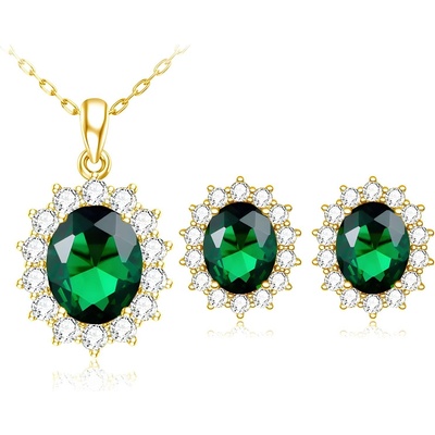 HARAHU Комплект Капка - Златна / Зелена kp23431 (23431)