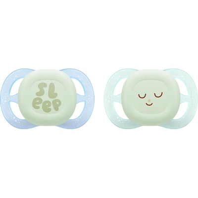 Philips Залъгалки Philips Avent Ultra Start - Night, 0-2 м, с кутийка, 2 броя, sleep, за момче, new (SCF075/18)