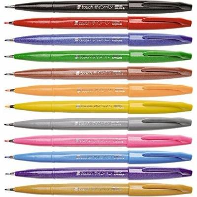 Pentel SES15C-N2X Touch Brush Sign Pen světle šedý