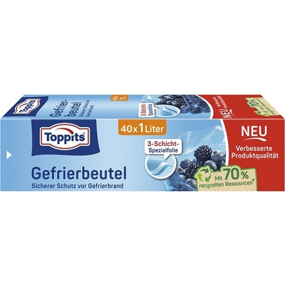 TOPPITS Торбичка за дълбоко замразяване toppits 1l 40 броя me-2201 (me-2201)