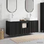 vidaXL Комплект шкафове за баня 3 бр. Черно 129 x 41 x 79, 5 см (3405648)