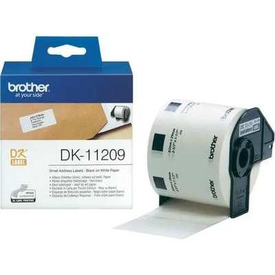 Brother DK-11209 Small Address Paper Labels, 29mmx62mm, 800 labels per roll, (Black on White) (DK11209)