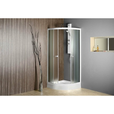 Aqualine ARLEN štvrťkruhová sprchová zástena 900x900mm, sklo Brick BTR900