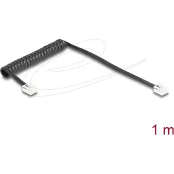 Image 1 of Delock Телефонен кабел спирален кабел RJ11 plug -RJ11 plug , черен 1 м (DELOCK-90201)