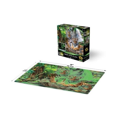 PRIME 3D Puzzle Svítící Tygr u vodopádu 100 ks