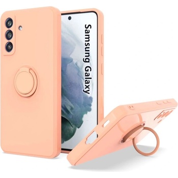 Samsung Кейс Vennus Silicone Ring за Samsung Galaxy A54 5G, Метален ринг, Защита около камерата, Светло розов (3641)