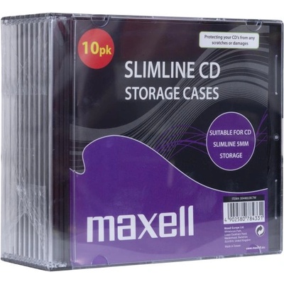 Maxell Кутийки за CD/DVD MAXELL Slim Black 10pk /цена за 10 бр. / (ML-DC-CDBOX-SLIMCASE-10PK)
