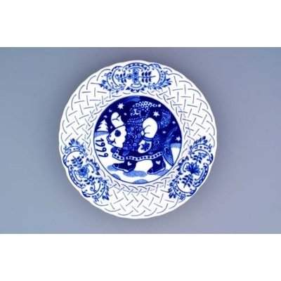 Cibulák Talíř Výroční 1999 reliéfní závěsný 18cm Originál Český porcelán Dubí