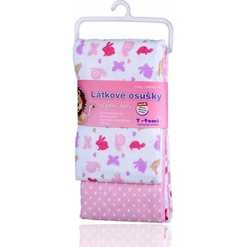 T-tomi Látkové osušky 80 x 100 cm 2 ks Pink snails / růžoví šneci