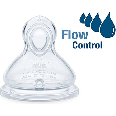 Nuk Náustok Flow Control 6-18 m 2 ks Transparentná