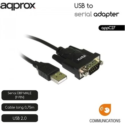 Approx Кабелен конвертор - адаптер от usb2.0 към сериен порт (rs232) appc27 (appc27)