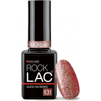 Enii Nails RockLac 131 bezfarebný s ružovozlatými trblietkami 11 ml