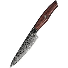 KnifeBoss víceúčelový damaškový nůž Utility 5" Rose wood VG 10 127 mm