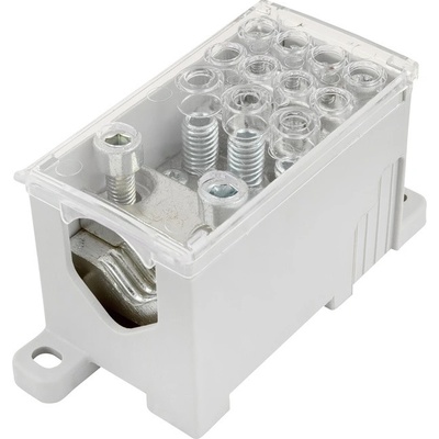 ELEMAN Blok pro rozdělení fází PVB 400-3/8, 1pól., 400A, 690V, šedý/průhl. víko, DIN, 4081