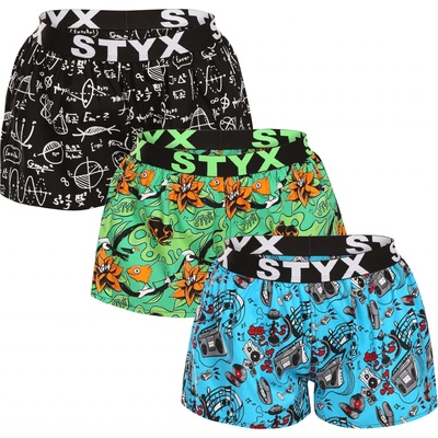 Styx 3PACK dámske trenky art športová guma viacfarebné (3T15782)