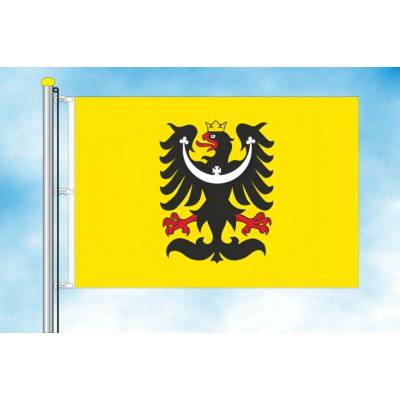 LIBEA, s.r.o. Slezská vlajka se znakem Rozměr: 40×60 cm, Uchycení: Karabiny na stožár