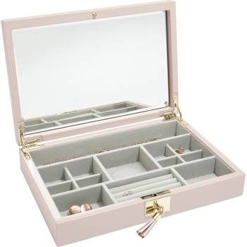 Stackers Ковчеже за бижута Loves Luxury с капак и огледало светлорозово (75449)