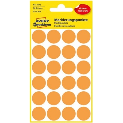 AVERY Етикет avery 3173 маркер 18 мм неоново оранжево 96 броя (3173)