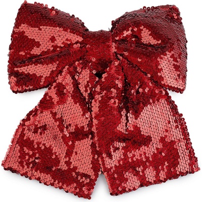 Prima-obchod Vánoční mašle flitrová XL 26x26 cm, barva červená