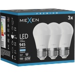 Mexen Nova 3x LED крушка E27, G45, 9W, Студена - 6500K, 945 lm - L101-E27-0965-01x03 (L101-E27-0965-01x03)