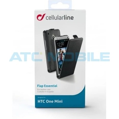 Pouzdro CellularLine Flap Essential - otevírací HTC One Mini černé