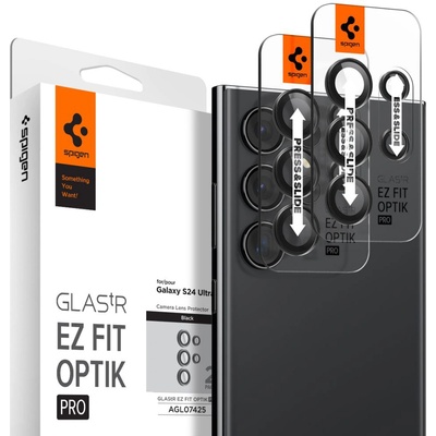 Spigen Протектор за камера Samsung Galaxy S24 Ultra (комплект 2) - Spigen Glas. tR Optik EZ Fit Pro - черно