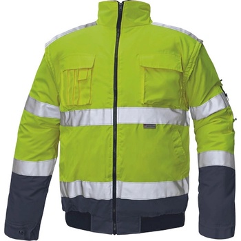 Cerva Bunda CLOVELLY PILOT 2 v 1 s reflexnými pruhmi žltá tmavomodrá