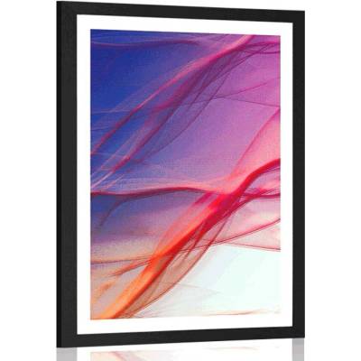 Plakát s paspartou abstraktní vlnky plné barev - 20x30 white