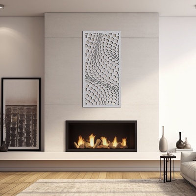 dřevo života Dřevěný dekorační panel WAVES Rozměry (cm): 50x95, Zvolte barvu dekoru: Šedá