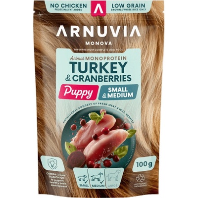 Arnuvia Monova Puppy Small & Medium Turkey & Cranberries 0,1 kg