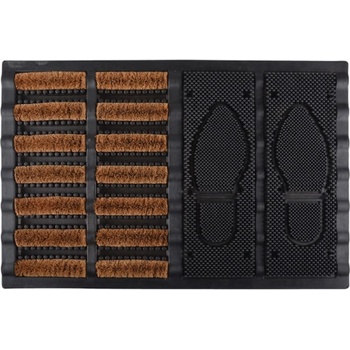 ESSCHERT DESIGN BEST FOR BOOTS s kokosovým vláknem a místem pro boty černá s přírodní 60 x 40 cm