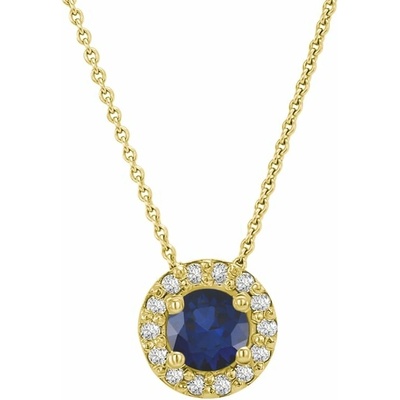 Eppi Halo prívesok so zafírom a diamantmi Usara P36134