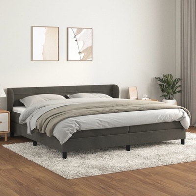 Petrashop 3127572 boxspring postel s matrací tmavě šedá samet
