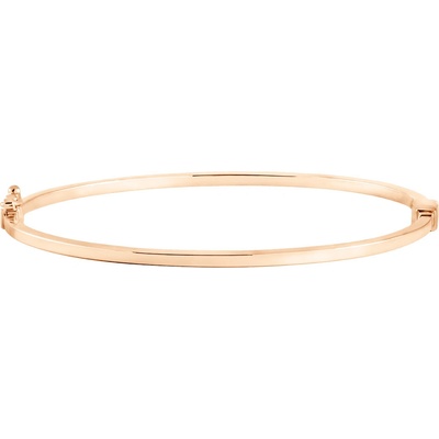 Gemmax Jewelry Obručový náramek z růžového zlata s hladkou extra lesklou úpravou GLBRN-19-02675