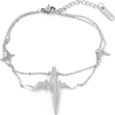 BRUNOshop.cz Dvojitý náramek KŘIVKA EKG S3839