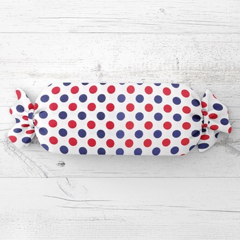 Biante Vankúš valec bonbon Sandra SA-242 Červené a modré bodky 15x40