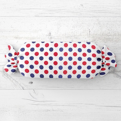 Biante Vankúš valec bonbon Sandra SA-242 Červené a modré bodky 15x40