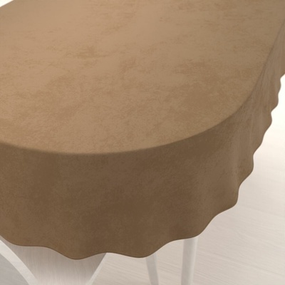 Biante Veľký zamatový oválny obrus Velvet Premium SVP-055 Hnedý 240x280 cm