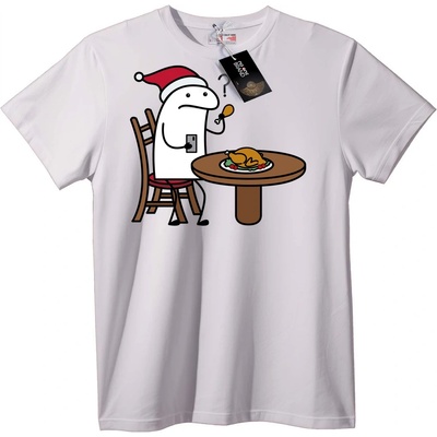 NOONEBRAND Тениска Коледно Пиршество на Дядо Коледа - 7XL, White
