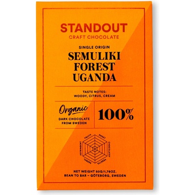 Standout Chocolate 100% hořká Semuliki Forest Uganda Bio 50 g