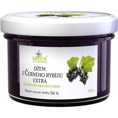 Grešík Džem z čiernych ríbezlí extra, so zníženým obsahom cukru, 220 g
