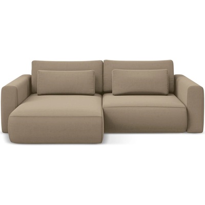 makamii Светлокафяв кадифен разтегателен ъглов диван с място за съхранение (ляв ъгъл) Kapua - Makamii (KAPUA_LCF_S_3_P1_C20)