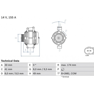 Alternátor BOSCH 0 986 048 350