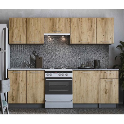 Halmar Kuchyňská linka DARIA 240 antracyt/dub wotan